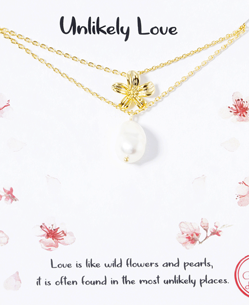 Flower & Pearl Layered Necklace