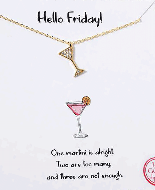 Martini Glass CZ Necklace