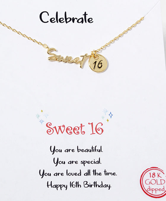 Sweet 16 Word Necklace
