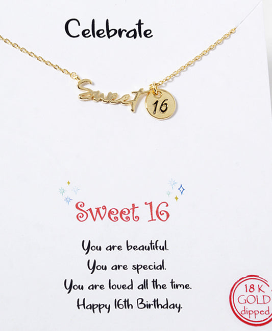 Sweet 16 Word Necklace
