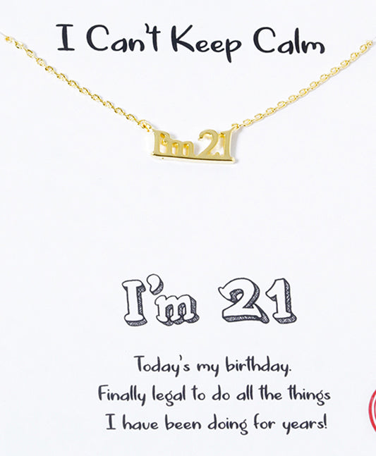 I'm 21 Word Necklace