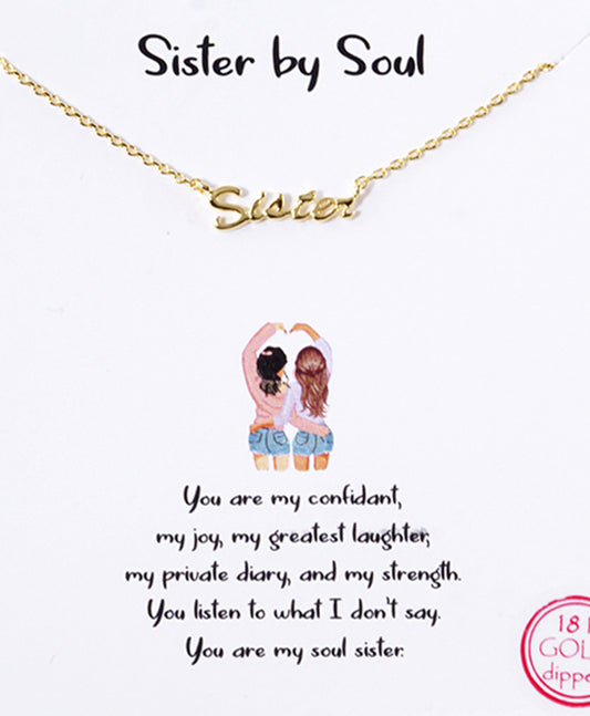 Sister script Necklace