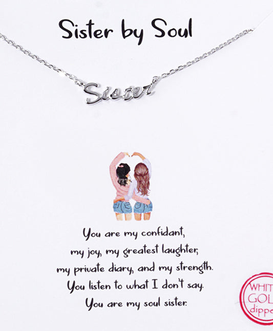 Sister script Necklace