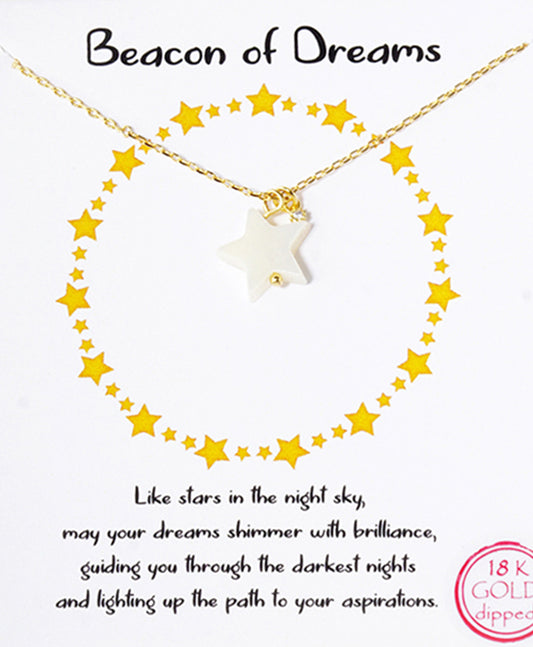 Mop Star w/ CZ Necklace