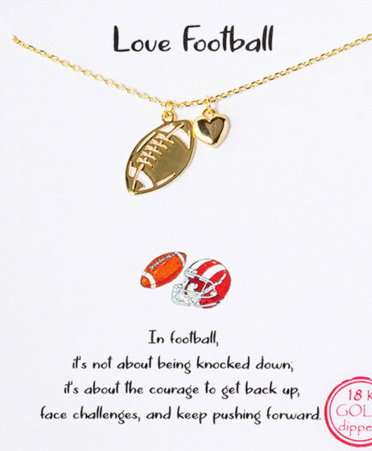 Football & Heart Necklace