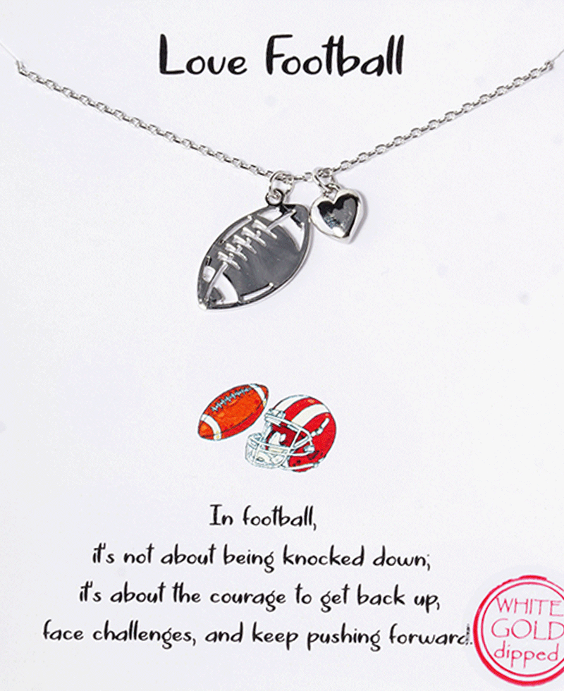 Football & Heart Necklace