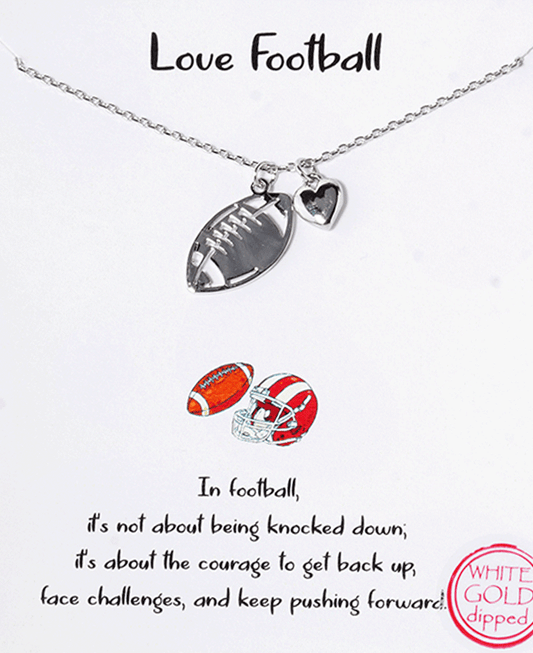 Football & Heart Necklace