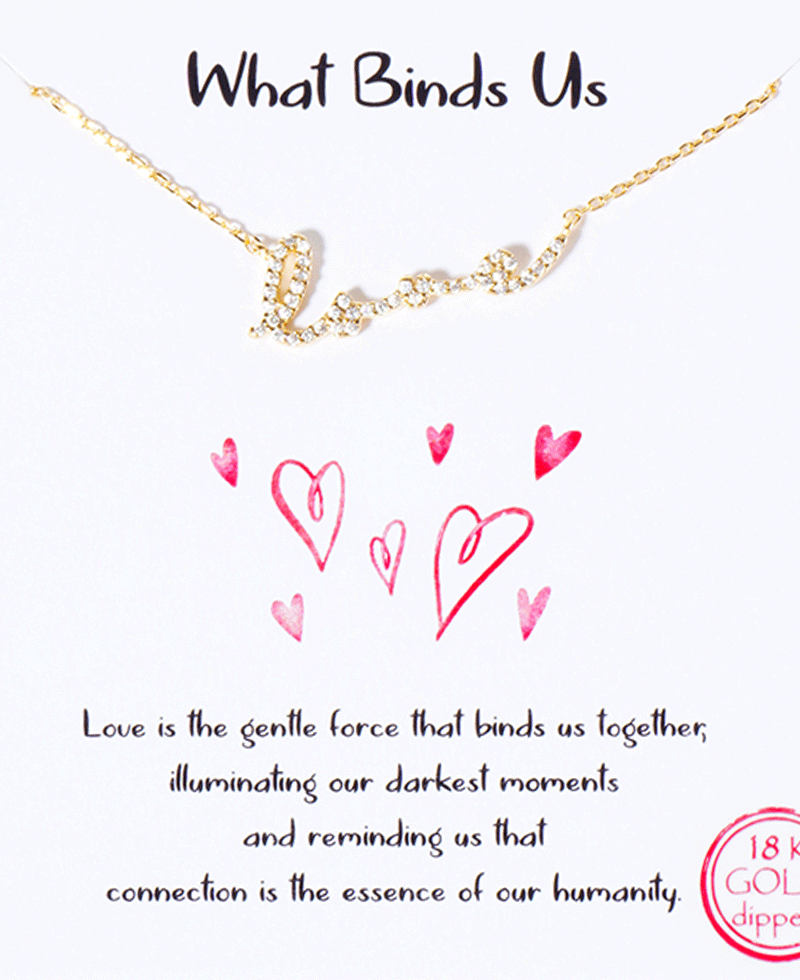 Love CZ Script Necklace
