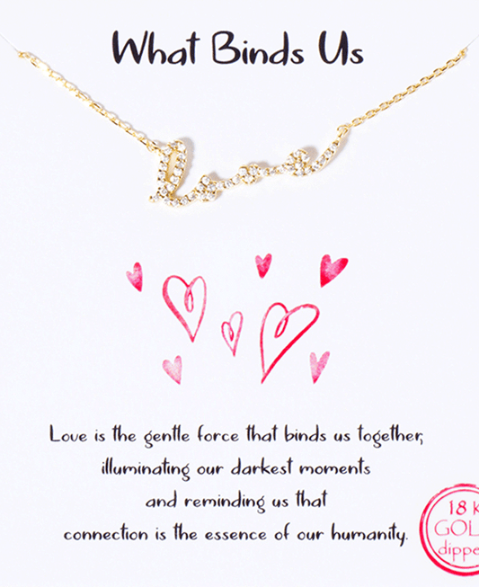 Love CZ Script Necklace
