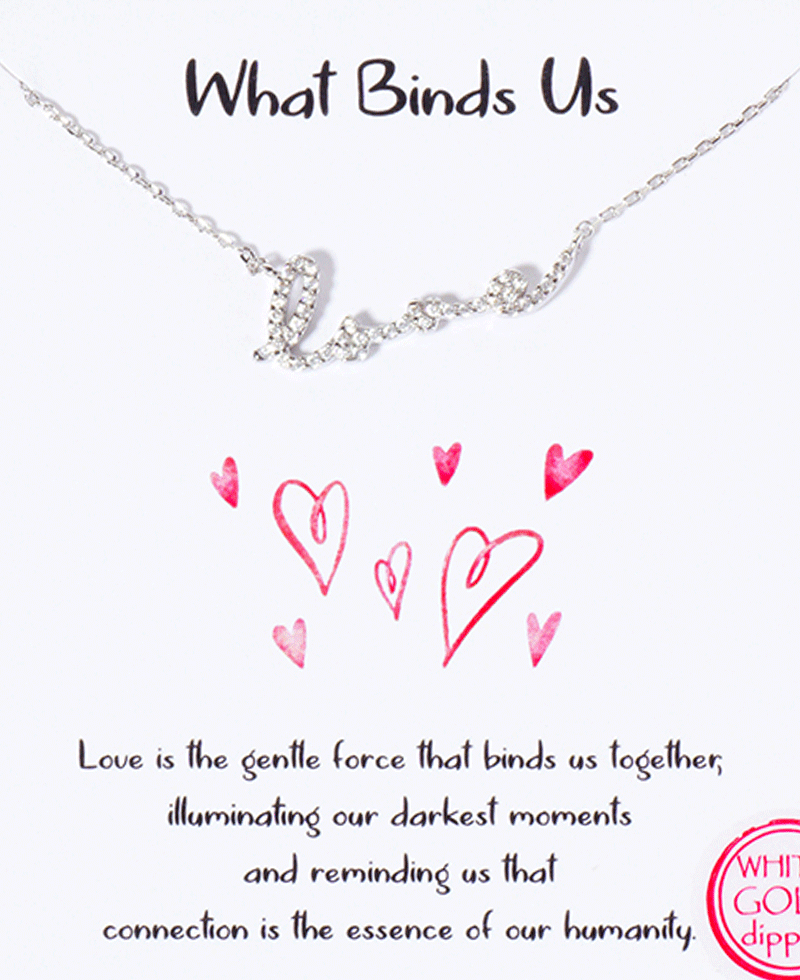 Love CZ Script Necklace