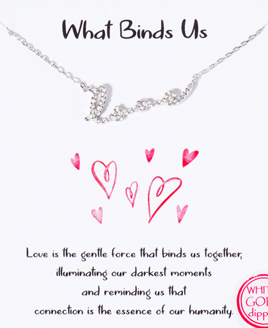 Love CZ Script Necklace
