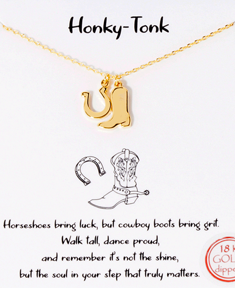 Cowboy Boot & Horseshoe Necklace