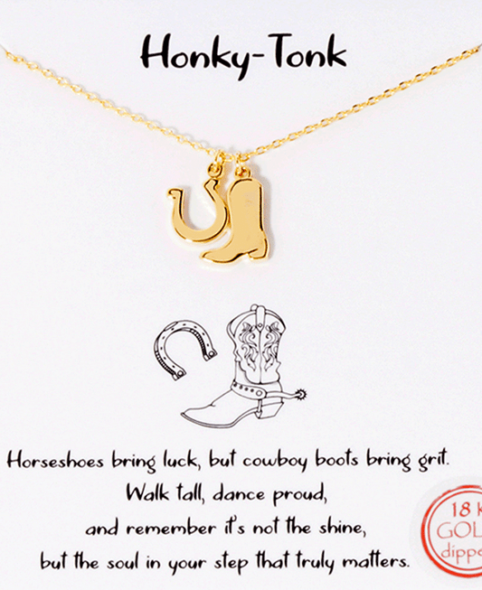 Cowboy Boot & Horseshoe Necklace