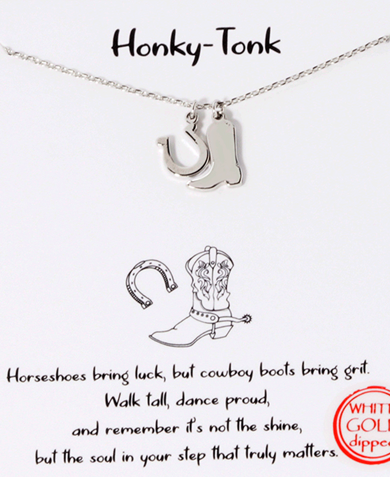 Cowboy Boot & Horseshoe Necklace