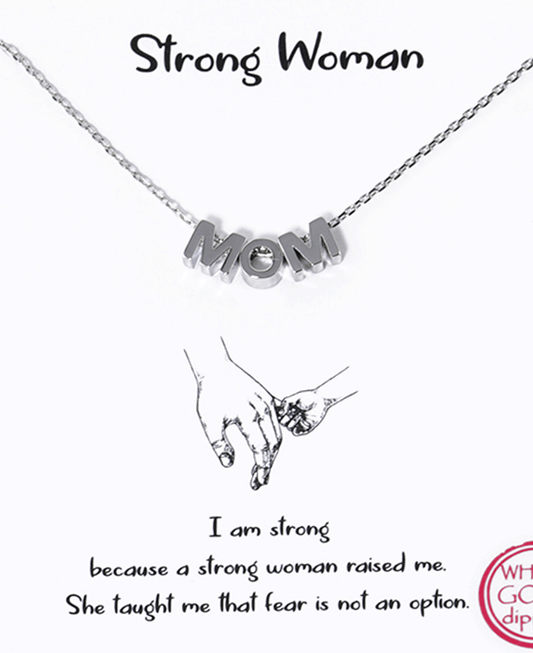 MOM Block Letter Necklace