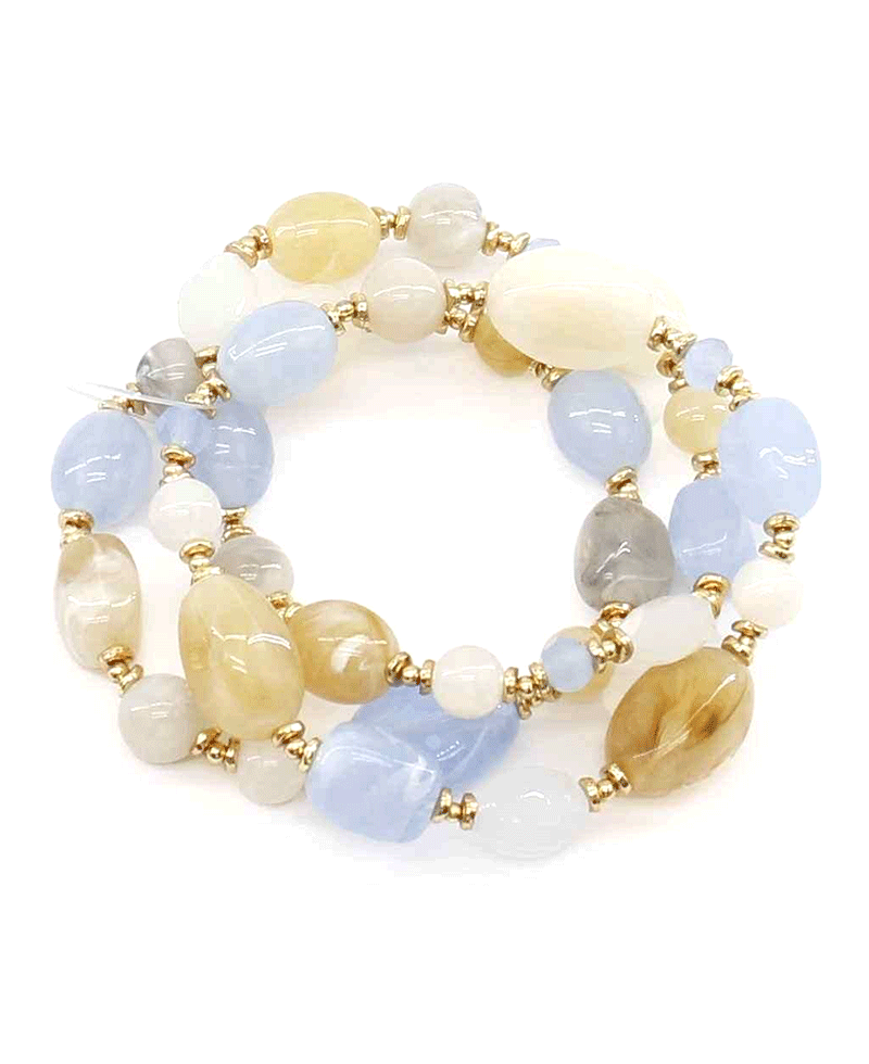 Multi Bead 3 Set Stretch Bracelet