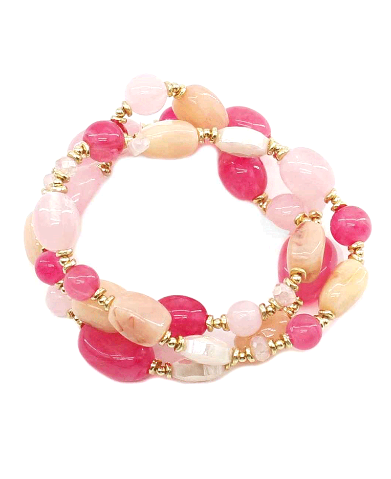 Multi Bead 3 Set Stretch Bracelet