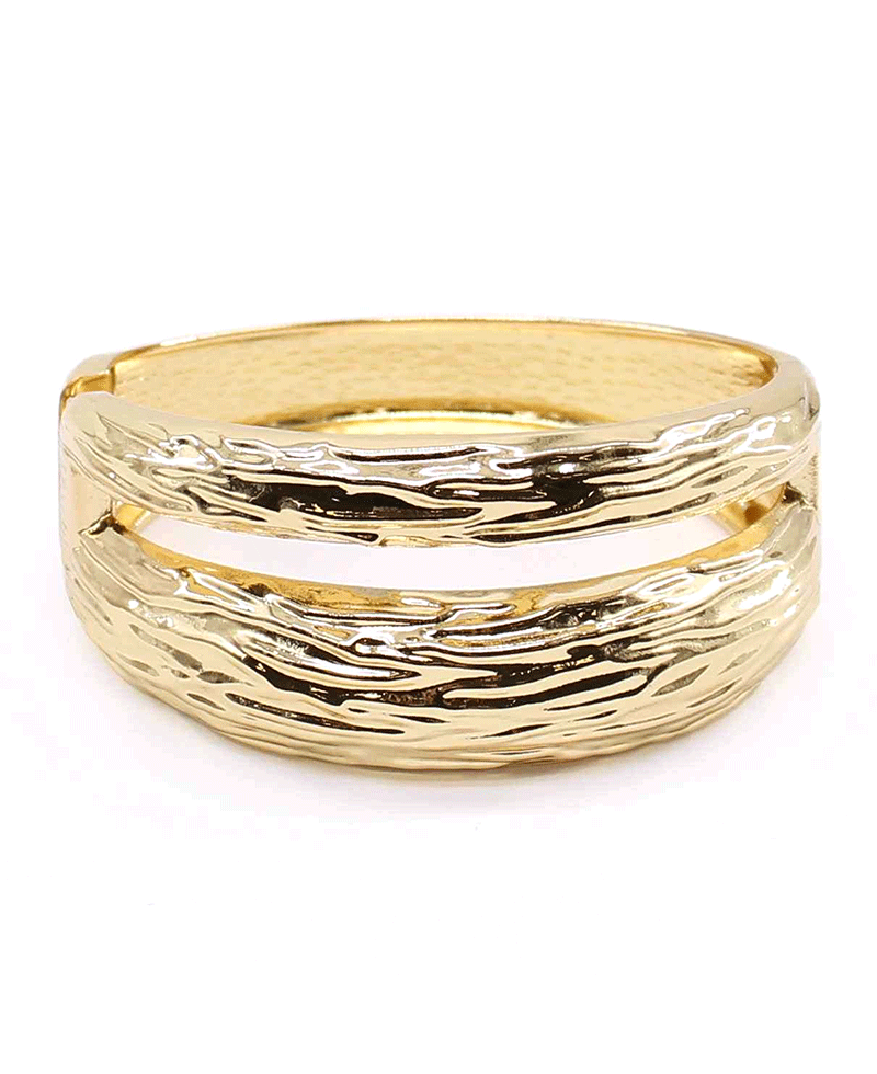Texture Double Hinged Bangle Bracelet