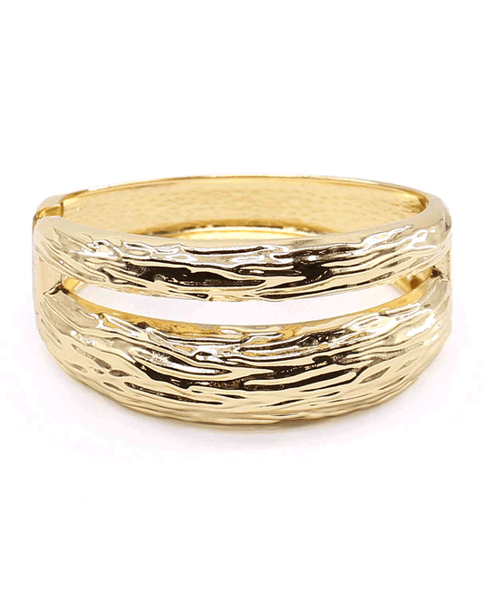 Texture Double Hinged Bangle Bracelet