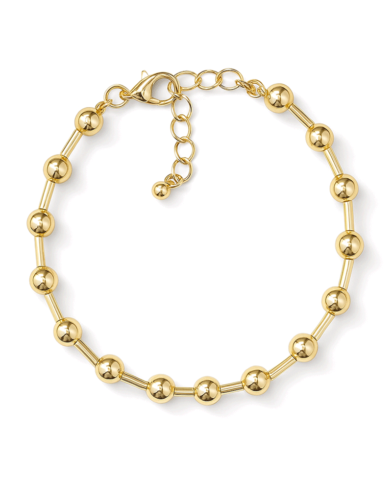 Plated Ball & Bar Station Bracelet
