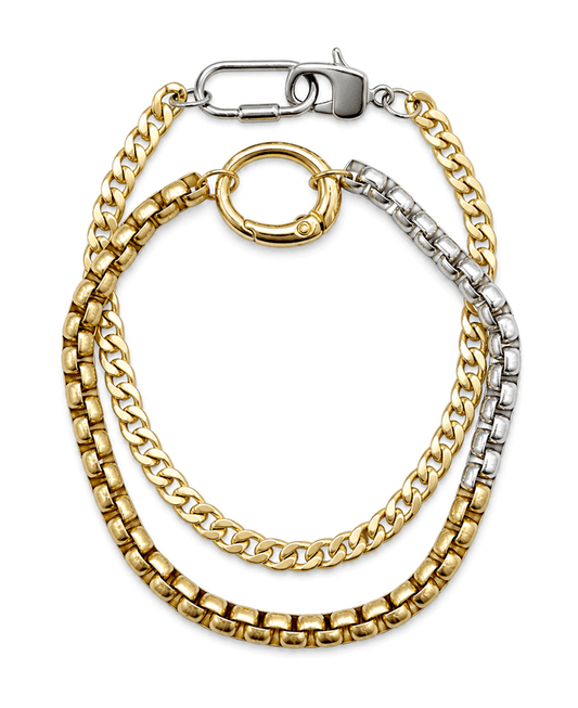 Tow Tone Multi Strand Chain Bracelet