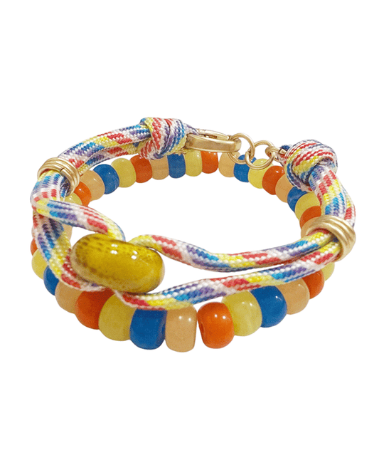 Multi Color Bead & Cord Bracelet