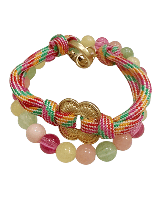 Multi Color Bead & Cord Bracelet