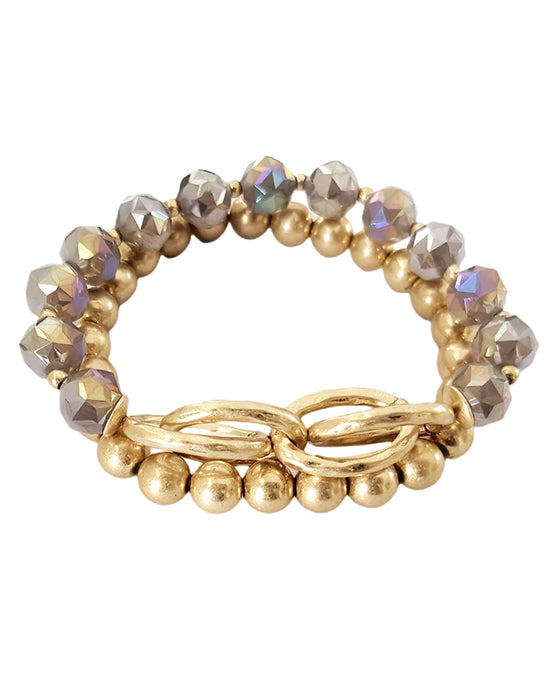 Metal & Glass Beads Bracelet
