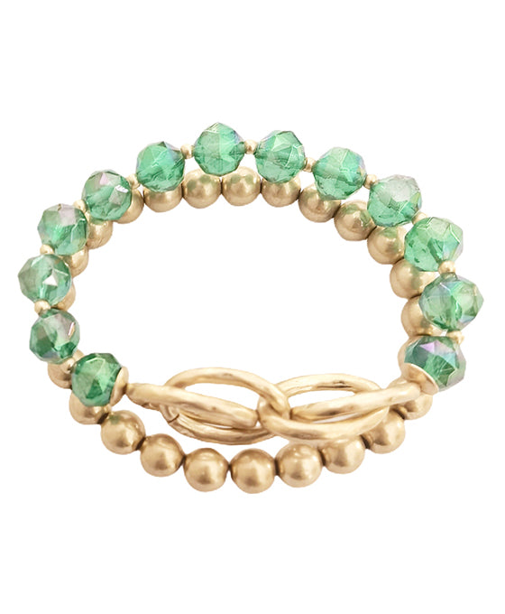 Metal & Glass Beads Bracelet