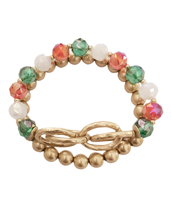 Metal & Glass Beads Bracelet