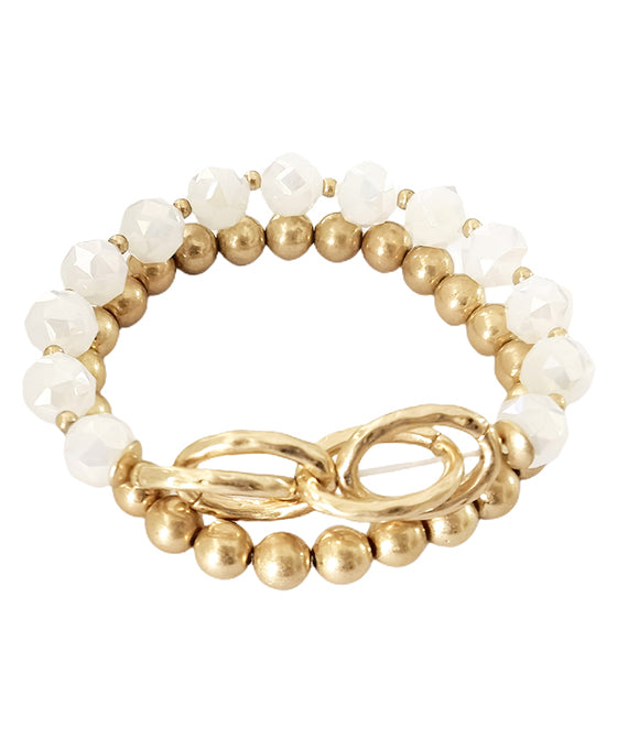 Metal & Glass Beads Bracelet
