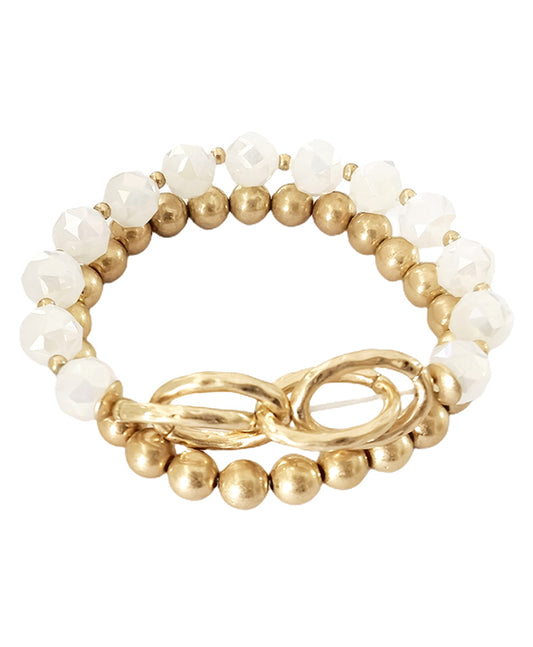 Metal & Glass Beads Bracelet