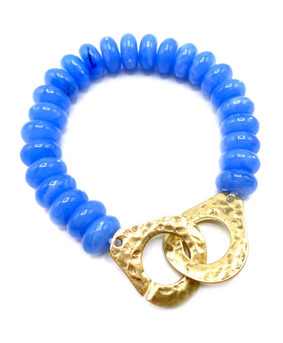 Hammered Metal Link Bracelet