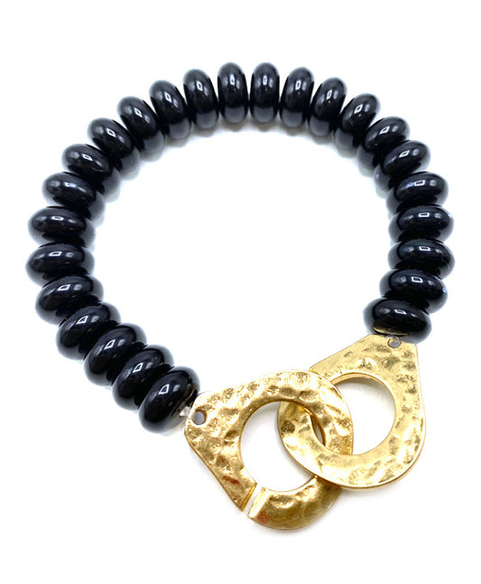 Hammered Metal Link Bracelet
