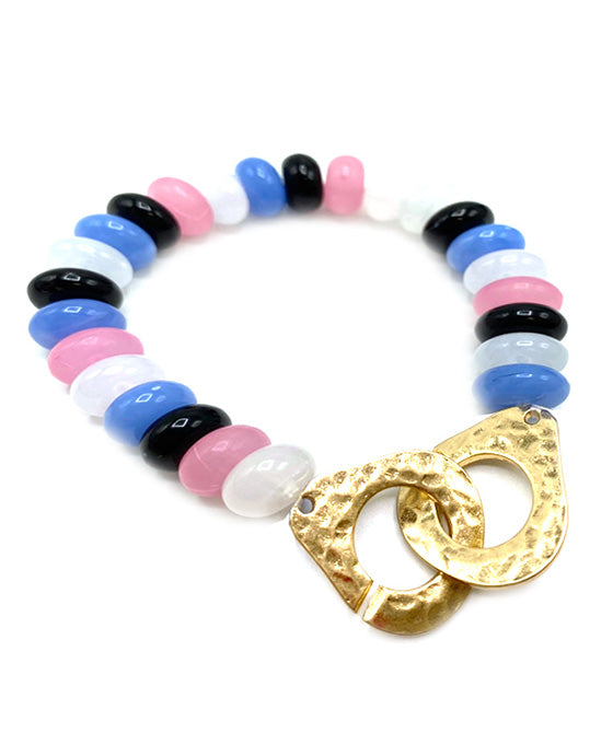 Hammered Metal Link Bracelet
