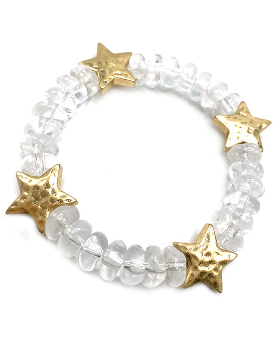 Star Marble Acrylic Stretch Bracelet