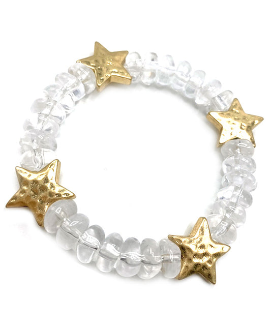 Star Marble Acrylic Stretch Bracelet
