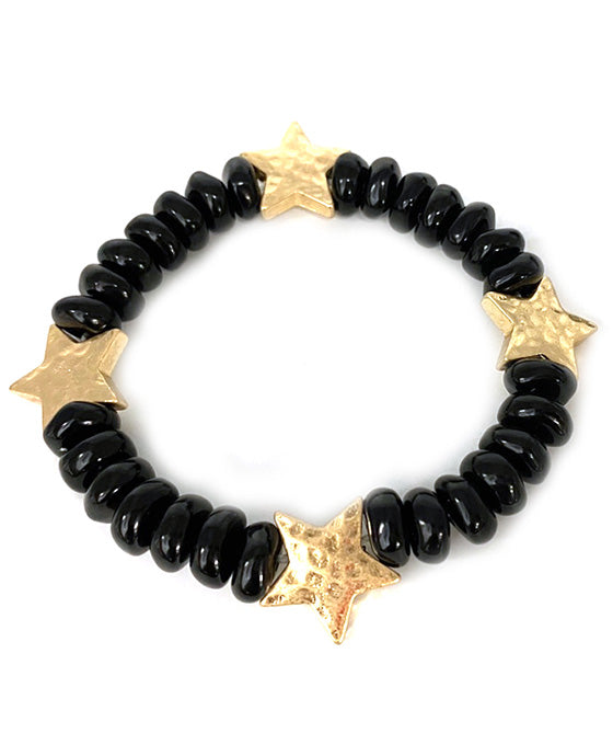 Star Marble Acrylic Stretch Bracelet