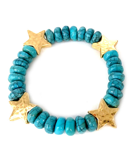 Star Marble Acrylic Stretch Bracelet