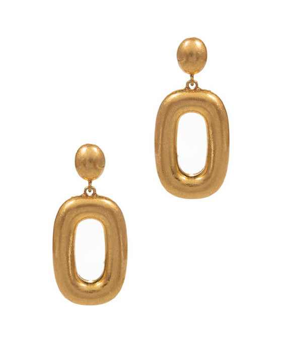 Puffed Metal Post Earring