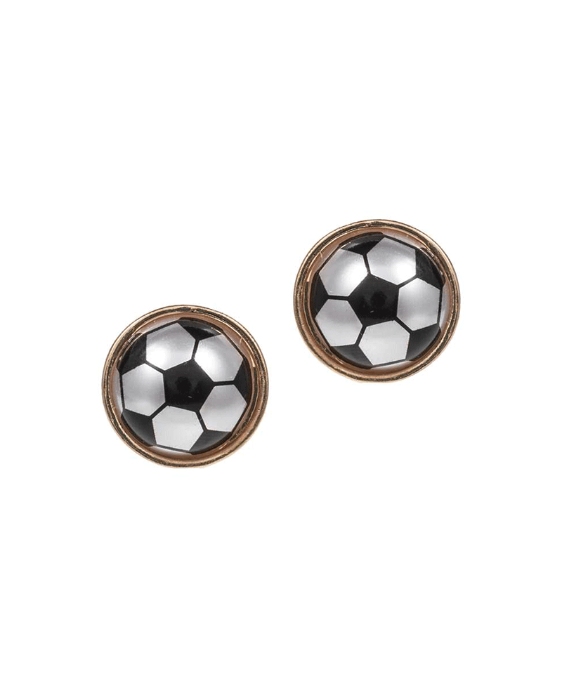 Golf Ball Shaped Pearl Post Earring - 0.7"