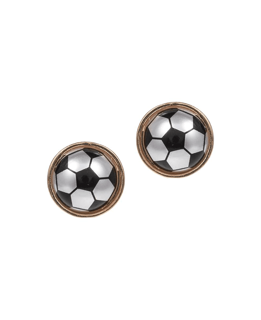 Golf Ball Shaped Pearl Post Earring - 0.7"