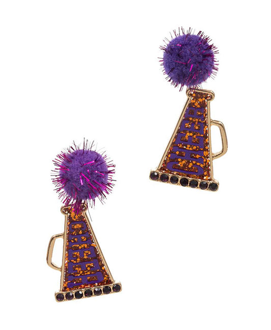 Cheer Megaphone Shaped Acrylic Post Earring