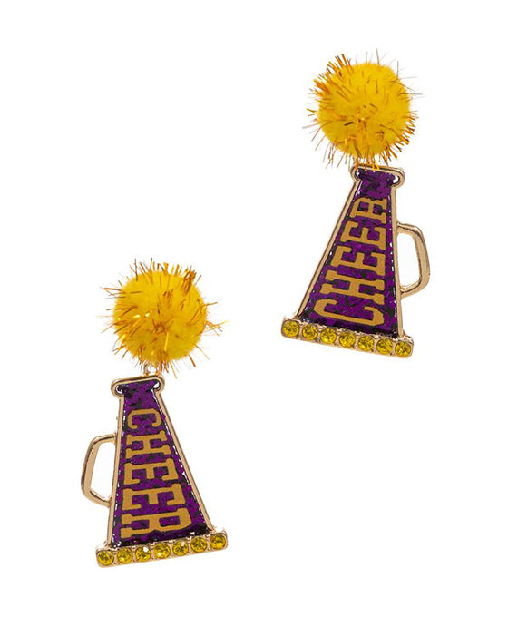 Cheer Megaphone Shaped Acrylic Post Earring