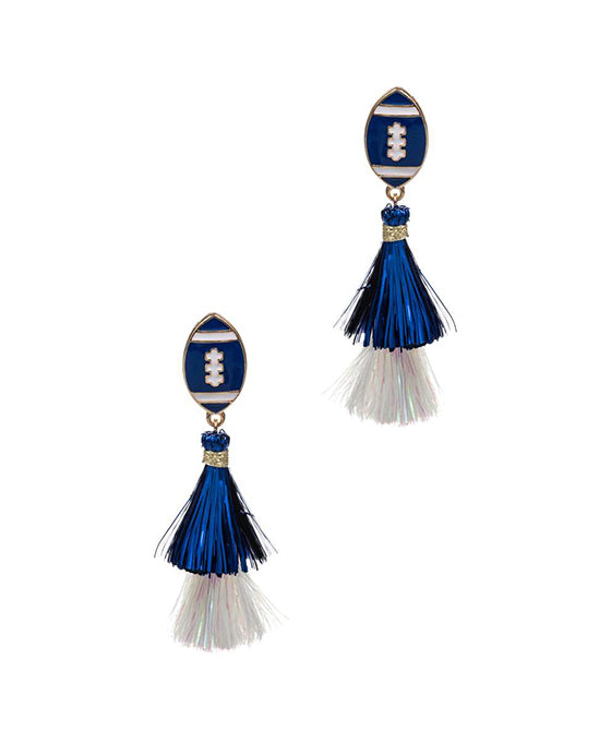 Football Shaped Tassel Post Earring