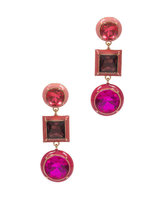 Round Shape Multi Color Stone Earring