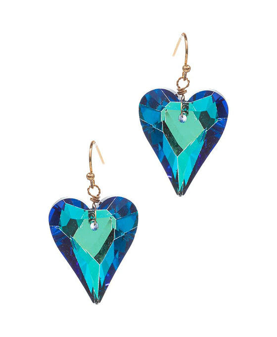 Heart Shaped Glass Stone Earring
