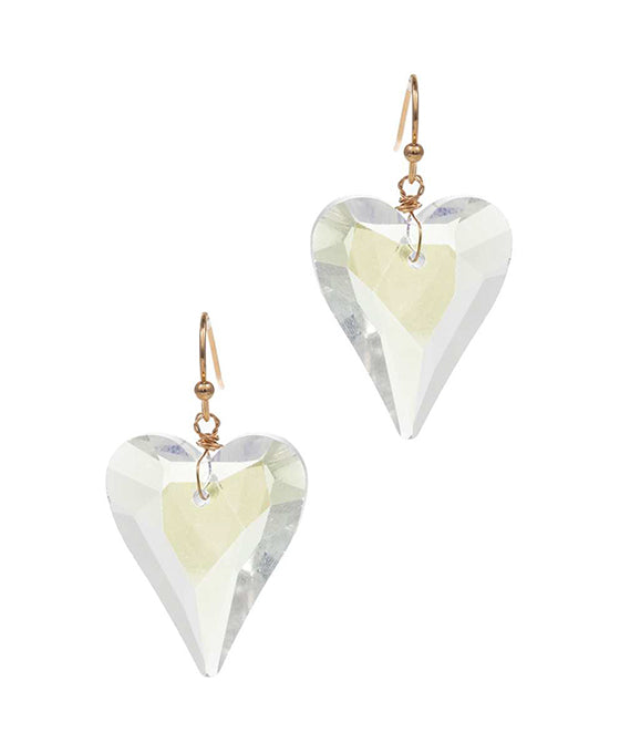 Heart Shaped Glass Stone Earring