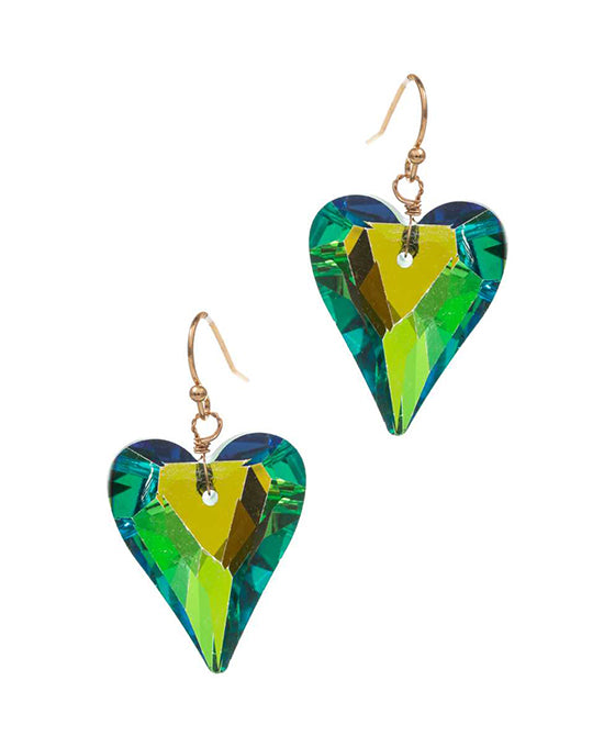 Heart Shaped Glass Stone Earring