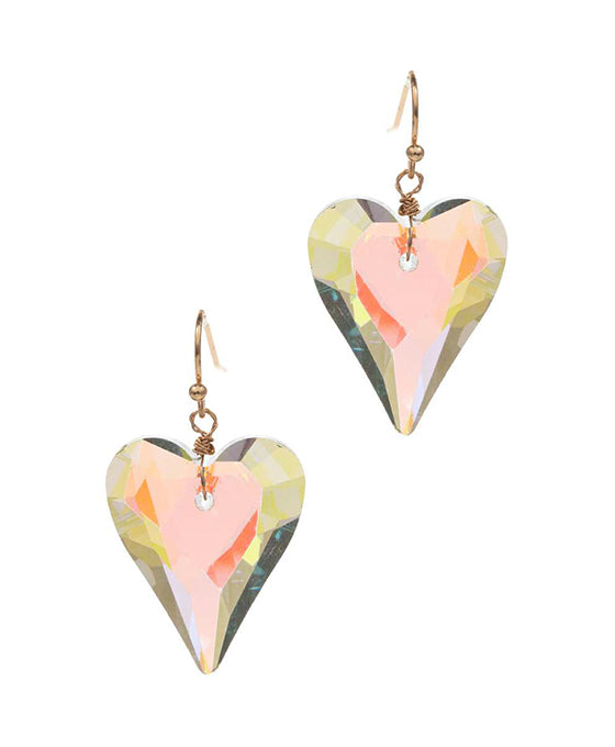 Heart Shaped Glass Stone Earring